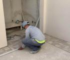 Assentamento de piso antiderrapante das Coberturas